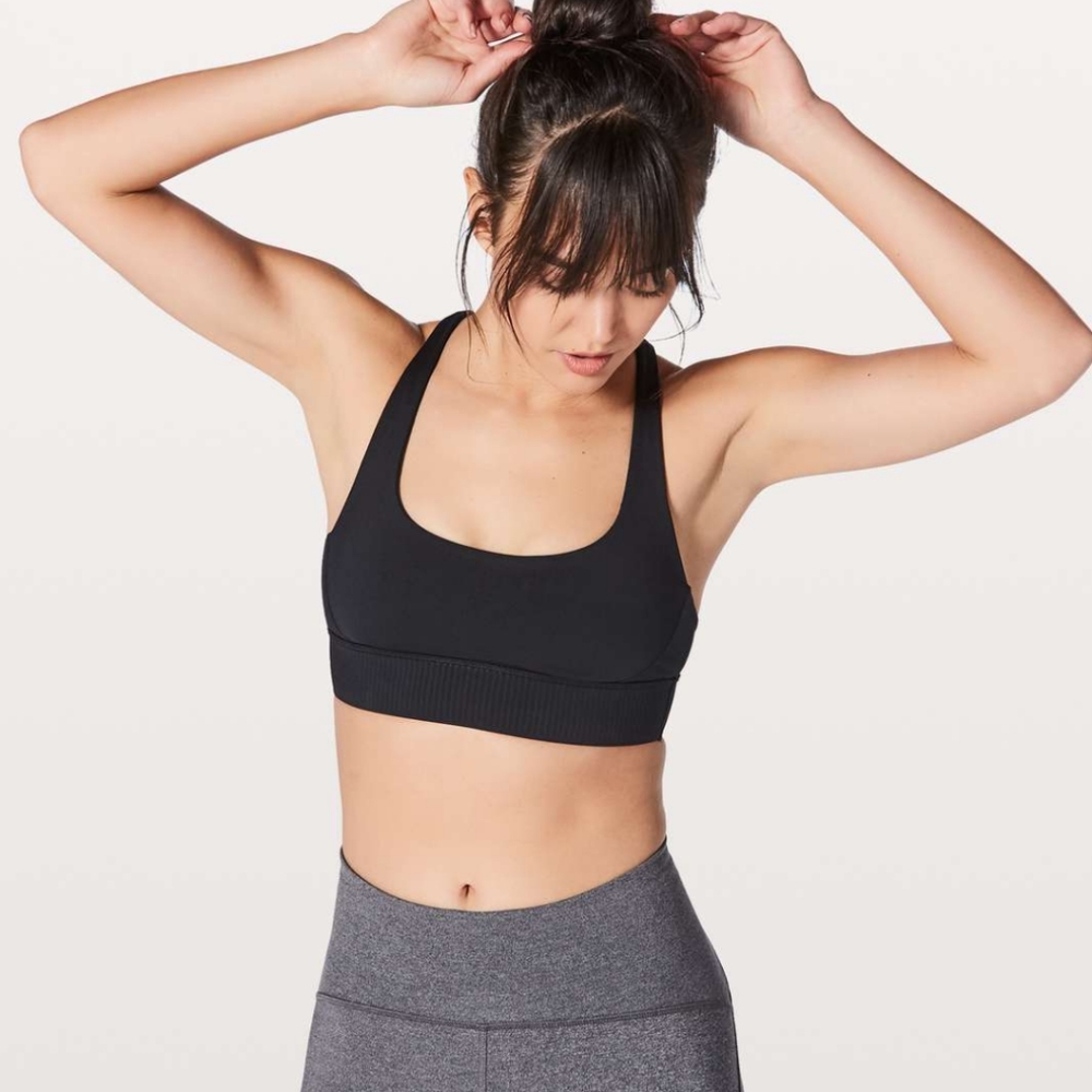 Lululemon keep your form black sports bra with strappy back size 6
